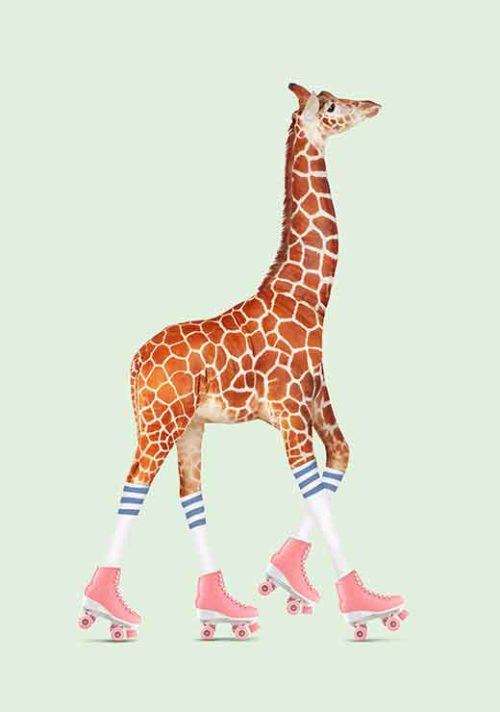 Rollerskating Giraffe - Jonas Loose Rollerskating Giraffe - Jonas Loose
