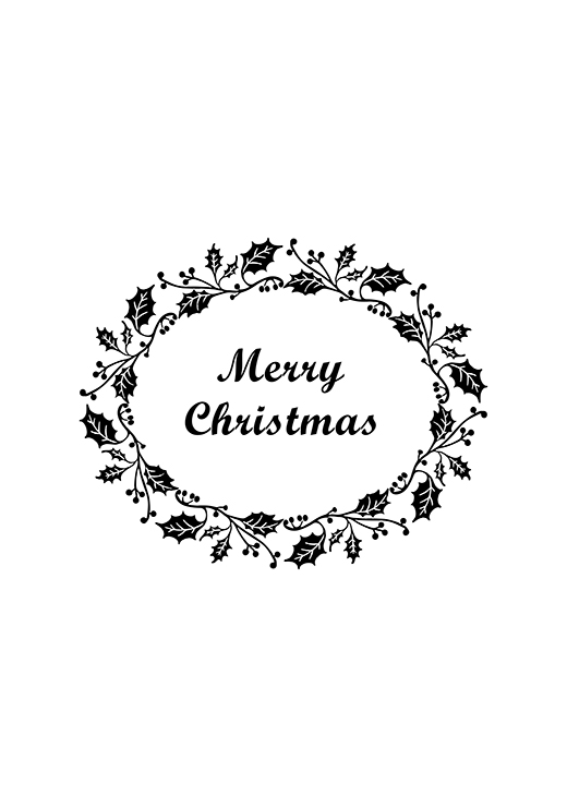 Christmas Wreath B&W Christmas Wreath B&W
