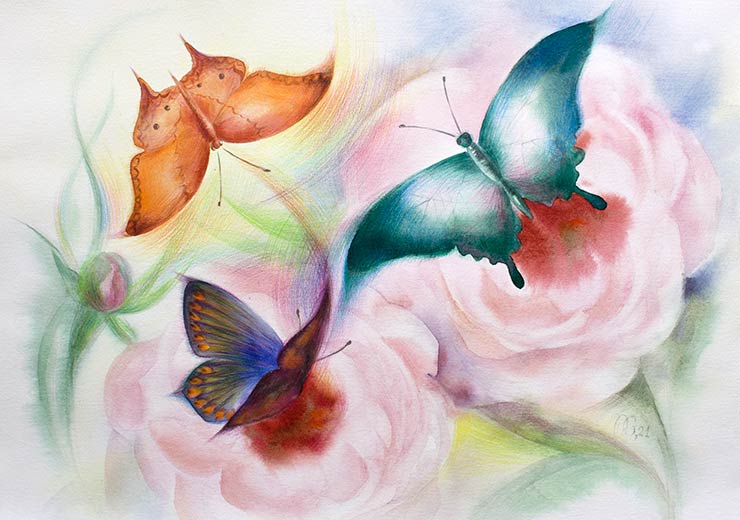 Butterflies and Peonies - Natalia Galnbek Butterflies and Peonies - Natalia Galnbek