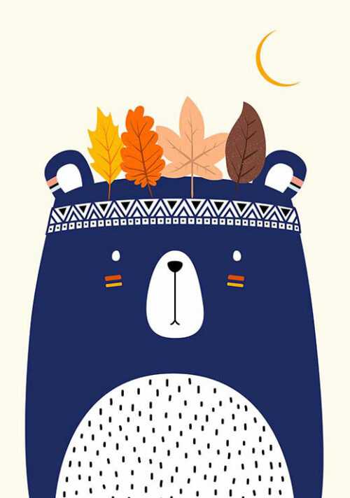 Cute Blue Little Bear - Kubistika Cute Blue Little Bear - Kubistika