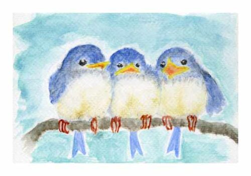 Three Little Blues - Lillepensel Three Little Blues - Lillepensel
