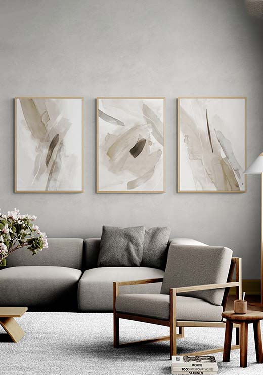 Brush Strokes No. 5 Neutral Tones - Nouveau Prints Brush Strokes No. 5 Neutral Tones - Nouveau Prints