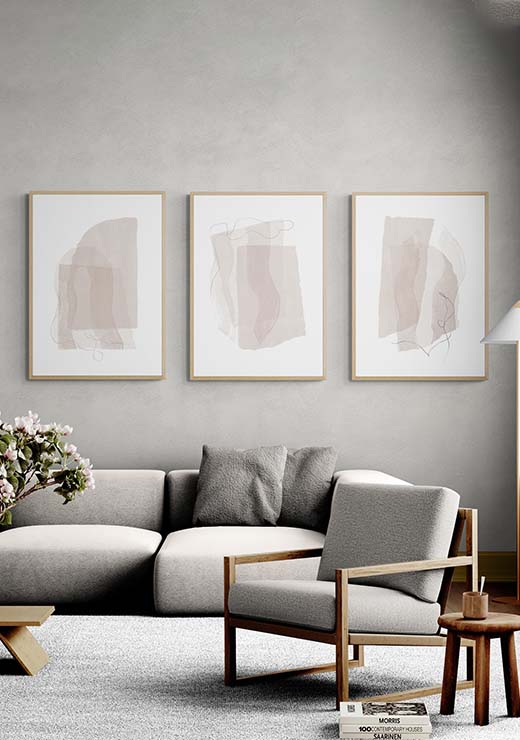 Fragments No. 1 Beige Tones - Nouveau Prints Fragments No. 1 Beige Tones - Nouveau Prints