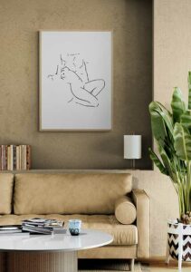Lovers Line Drawing No. 1 - Nouveau Prints Lovers Line Drawing No. 1 - Nouveau Prints