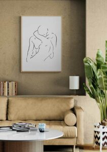 Lovers Line Drawing No. 2 - Nouveau Prints Lovers Line Drawing No. 2 - Nouveau Prints