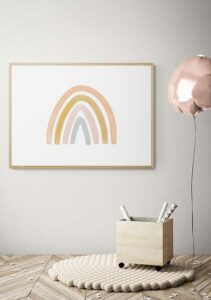 Watercolor Rainbow Orange - Landscape - Nouveau Prints Watercolor Rainbow Orange - Landscape - Nouveau Prints