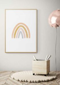 Watercolor Rainbow Orange - Portrait - Nouveau Prints Watercolor Rainbow Orange - Portrait - Nouveau Prints