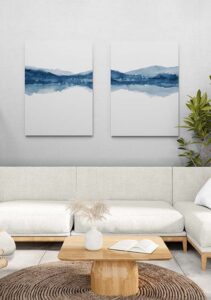 Watercolor Landscape No. 18 Navy Blue 1/2 - Nouveau Prints Watercolor Landscape No. 18 Navy Blue 1/2 - Nouveau Prints