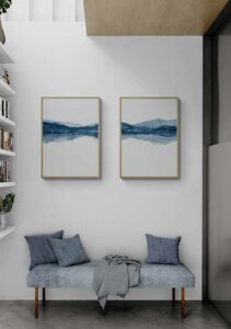 Watercolor Landscape No. 18 Navy Blue 2/2 - Nouveau Prints Watercolor Landscape No. 18 Navy Blue 2/2 - Nouveau Prints