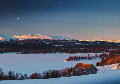 Norwegian Winter Landscape - Gustav Mørch Norwegian Winter Landscape - Gustav Mørch
