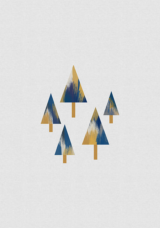Trees Blue & Yellow - Orara Studio Trees Blue & Yellow - Orara Studio
