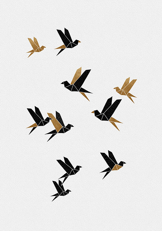 Origami Birds Collage - Orara Studio Origami Birds Collage - Orara Studio