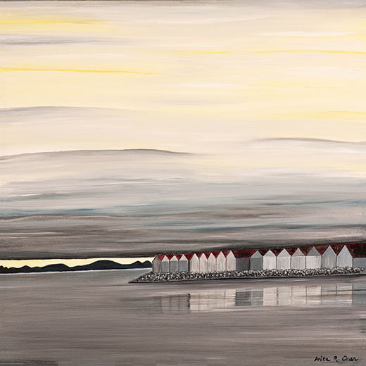 Seascape with Boat Huts - ARO Art Seascape with Boat Huts - ARO Art