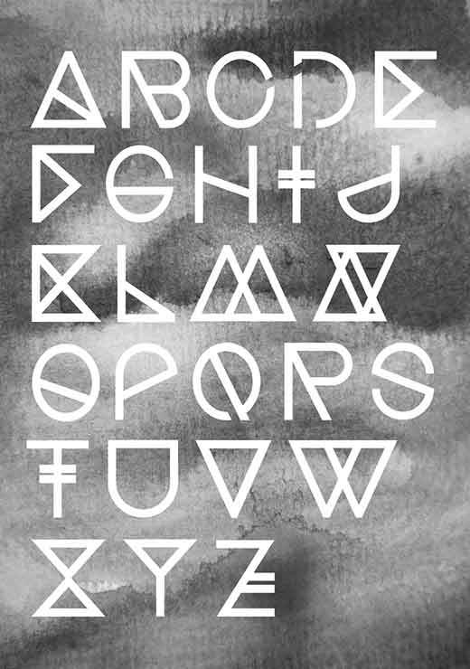 Geometrical ABC - Black Aquarelle - Studio Nahili Geometrical ABC - Black Aquarelle - Studio Nahili