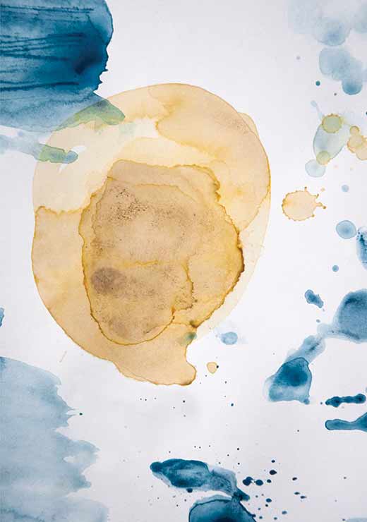 Aquarelle Mustard Yellow Meets Sea Blue - Studio Nahili Aquarelle Mustard Yellow Meets Sea Blue - Studio Nahili