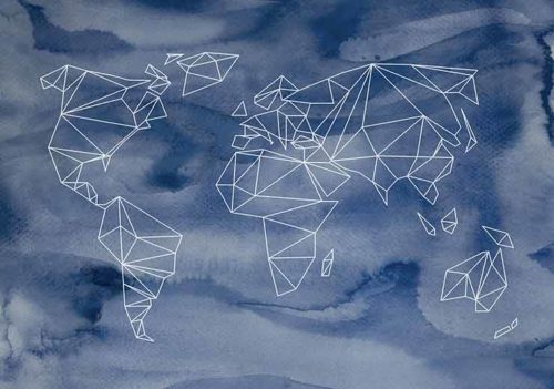Geometrical WORLD - Indigo Aquarelle - Studio Nahili Geometrical WORLD - Indigo Aquarelle - Studio Nahili