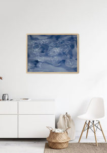 Geometrical WORLD - Indigo Aquarelle - Studio Nahili Geometrical WORLD - Indigo Aquarelle - Studio Nahili